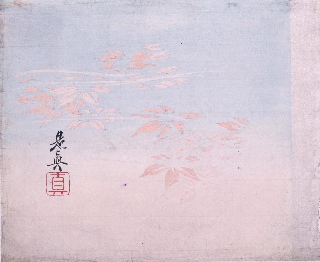 作品画像:多色刷 紅葉と流水