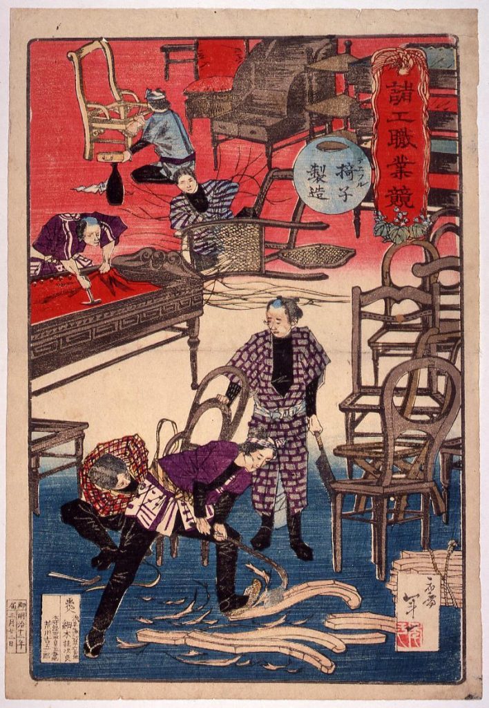 作品画像:諸工職業競 テエフル椅子製造