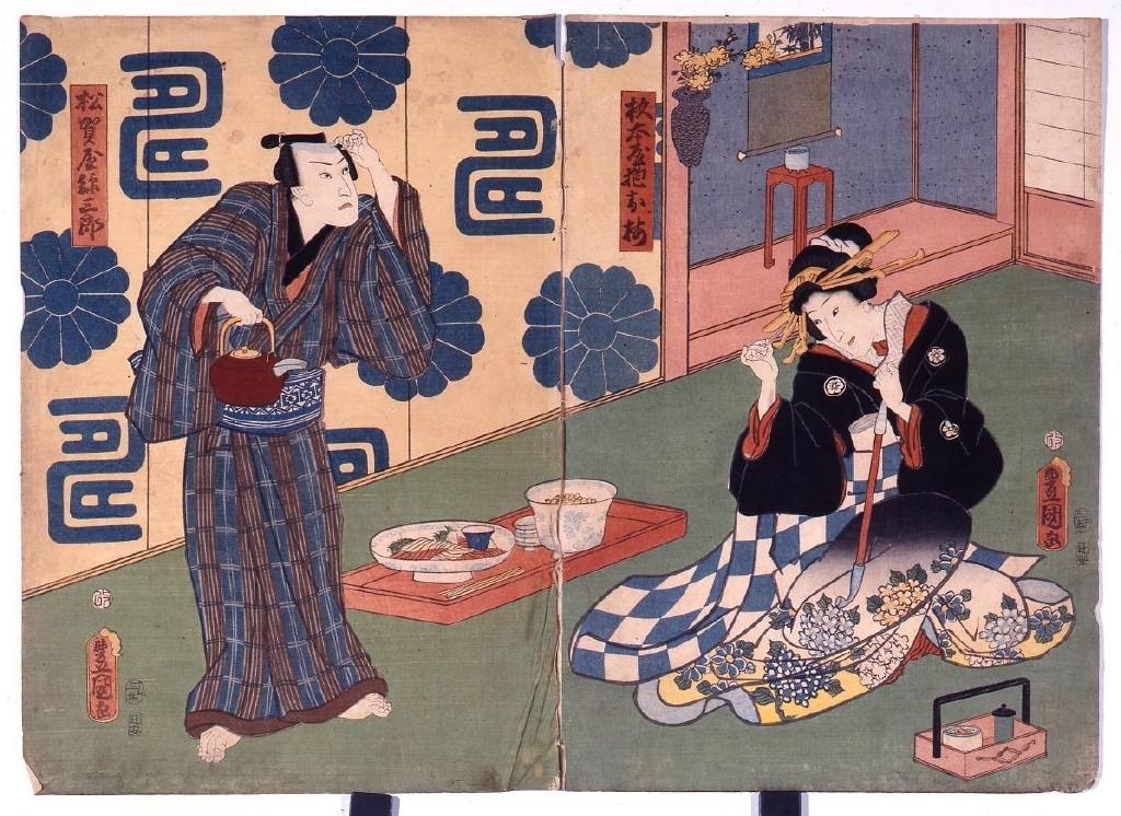 作品画像:芝居絵 杉本屋抱お梅 松賀屋練三郎