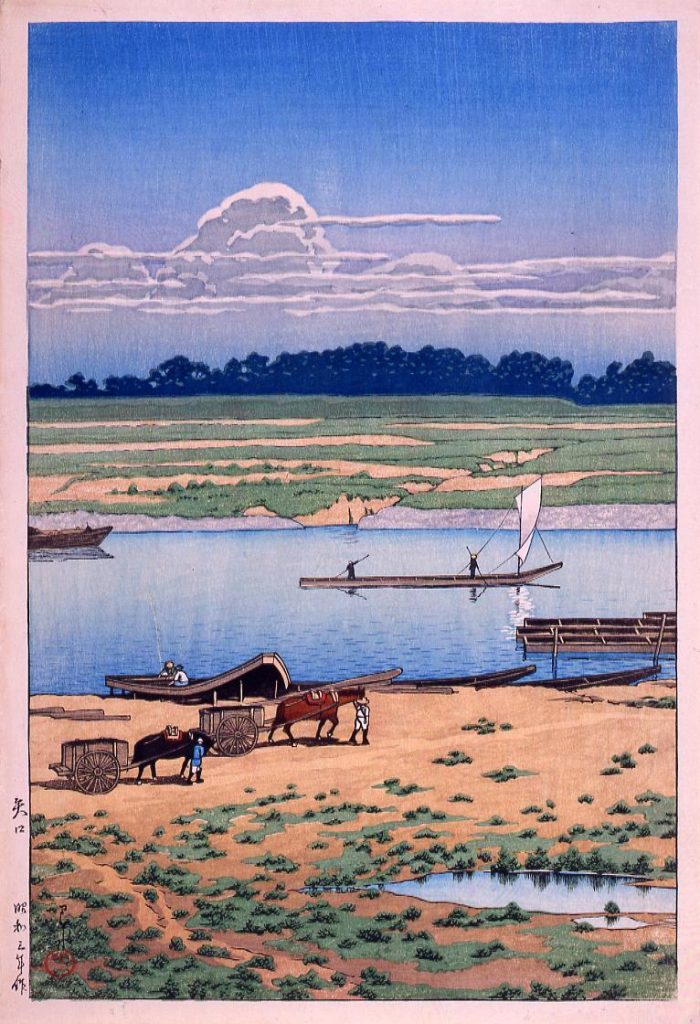 作品画像:東京二十景 矢口 試摺