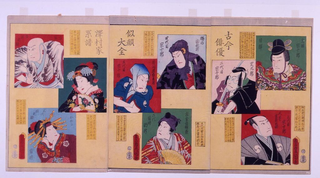 作品画像:古今俳優似顔大全 澤村家系譜