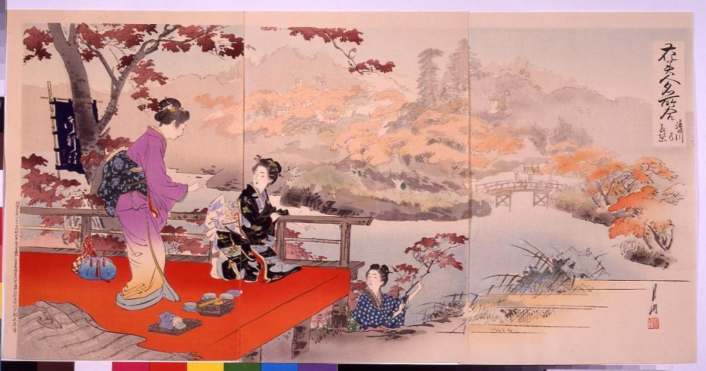 作品画像:花美人名所合 瀧の川の紅葉