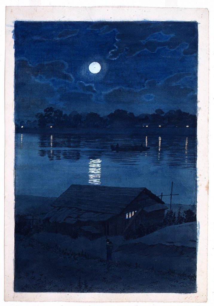 作品画像:東京二十景 荒川の月 原画