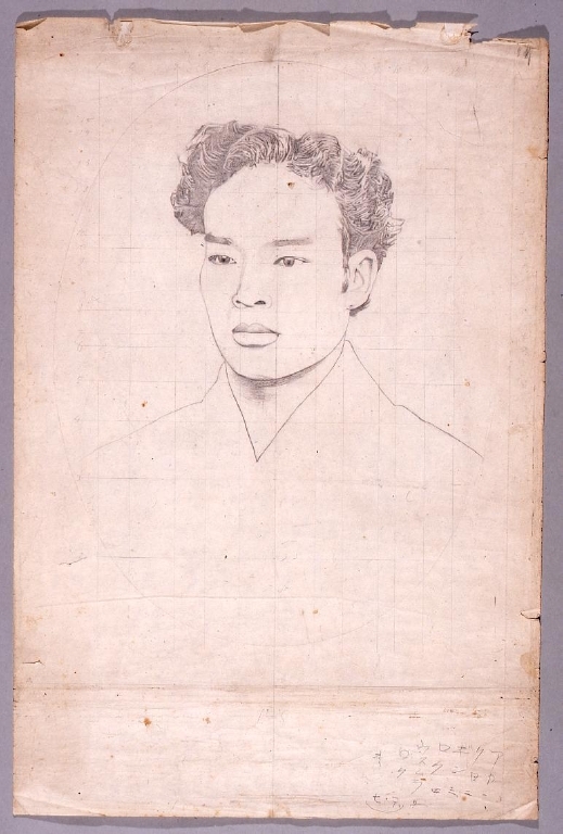 作品画像:下絵 男性肖像