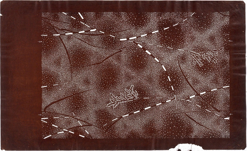 作品画像:長板中形型紙 芦にたたき(大判 追掛)