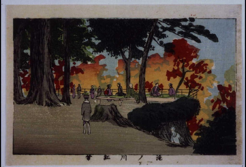 作品画像:東京真画名所図解 滝ノ川紅葉