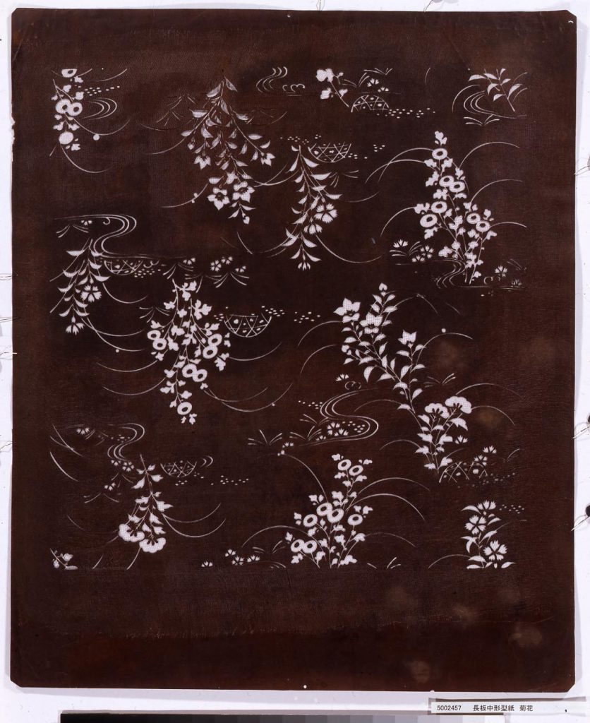 作品画像:長板中形型紙 菊花