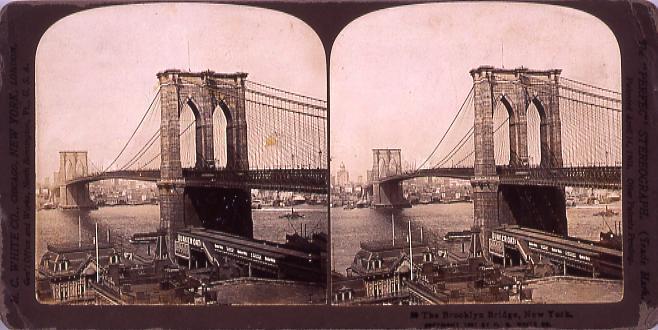 作品画像:外国製ステレオ写真 The Brookiyn Brige,New York.(No.20)