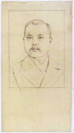 作品画像:下絵 男性肖像