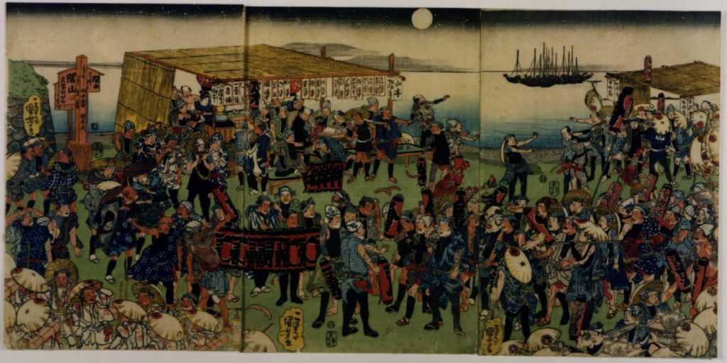 作品画像:高輪大木戸の大山講と富士講