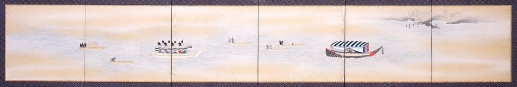 作品画像:隅田川船遊図屏風