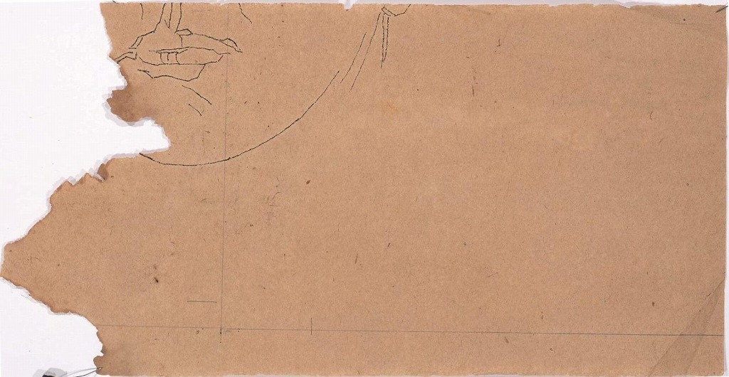 作品画像:下絵断片 山川健次郎肖像