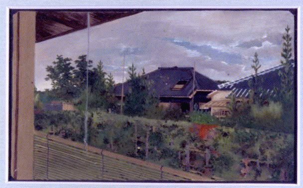 作品画像:油彩画 柏木の家