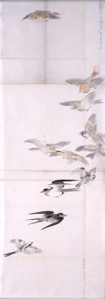 作品画像:粉本 群鳥飛翔