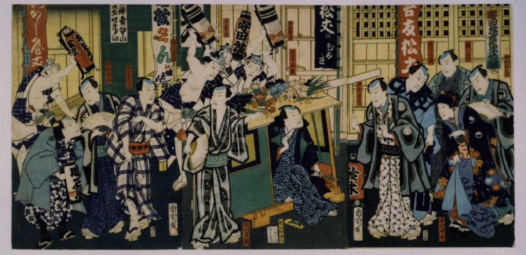 作品画像:守田座友松乗込図