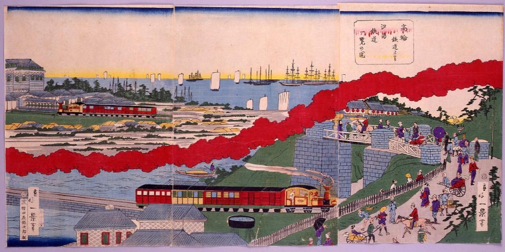 作品画像:高輪鉄道より汐留鉄道一覧の図