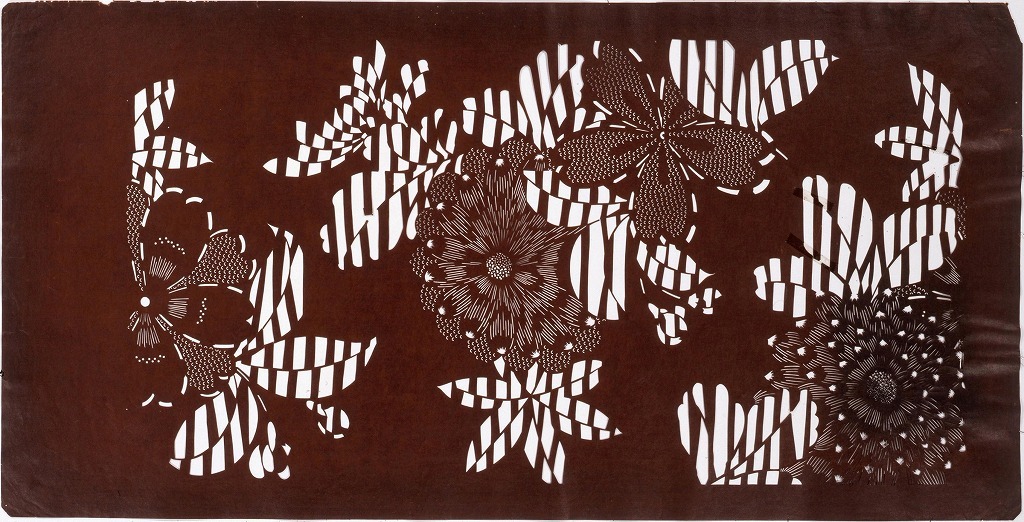 作品画像:長板中形型紙 菊(大判 追掛)