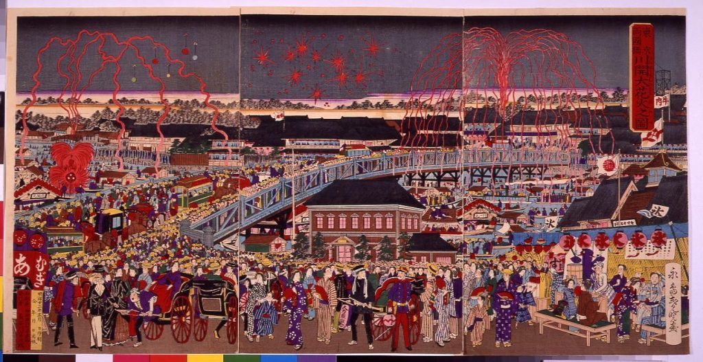 作品画像:東京両国橋 川開大花火之図