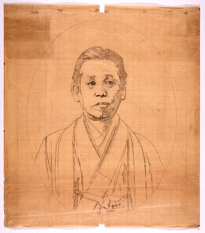 作品画像:下絵 男性肖像