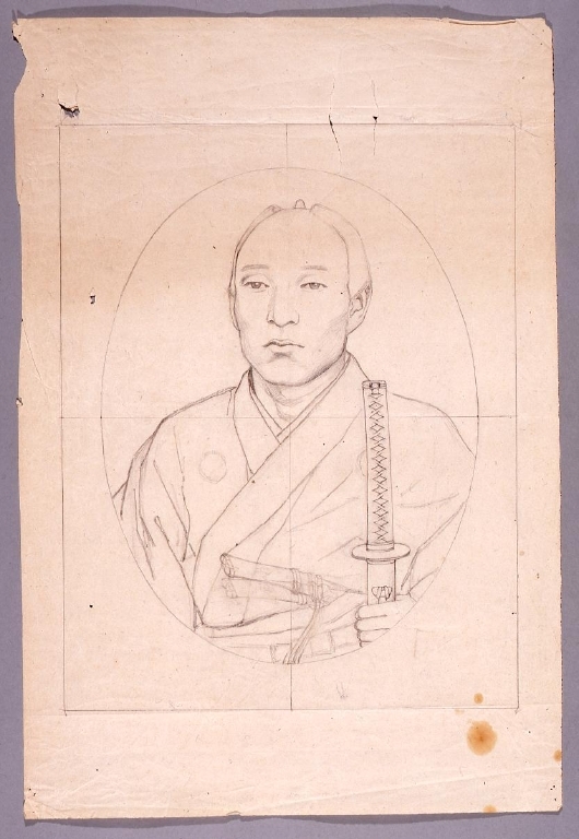 作品画像:下絵 武士肖像
