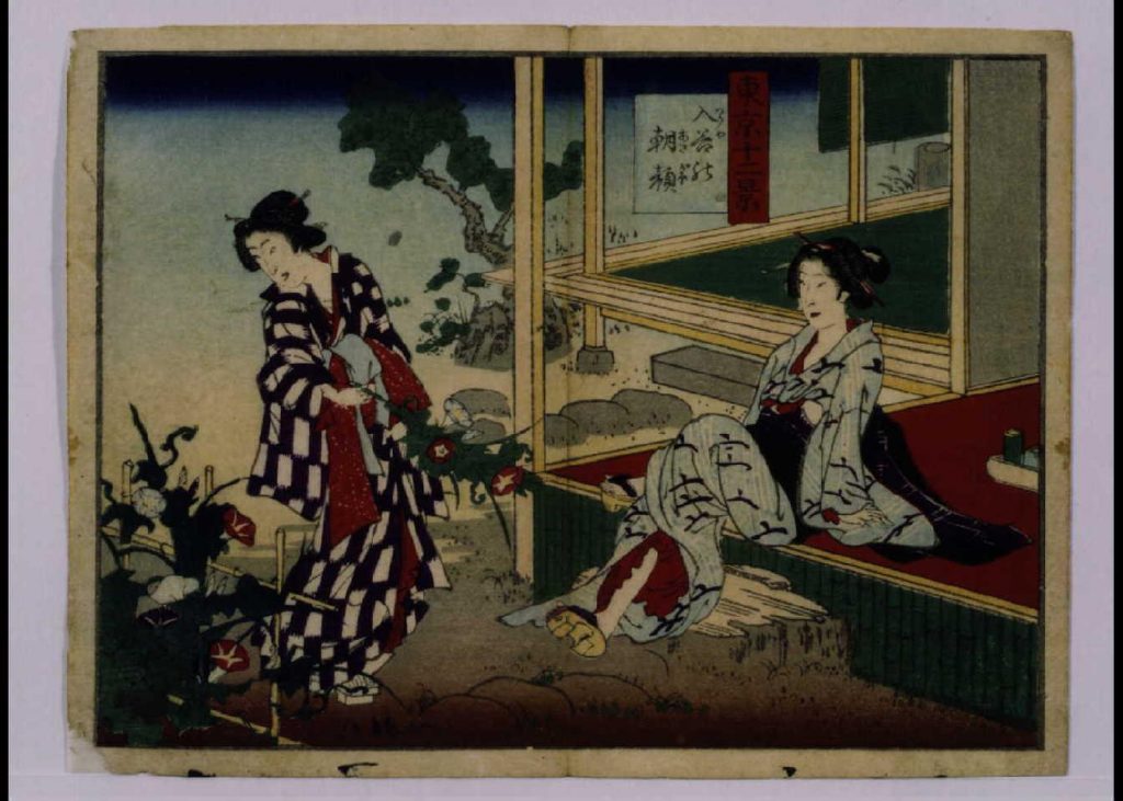 作品画像:東京十二景 入谷の朝顔