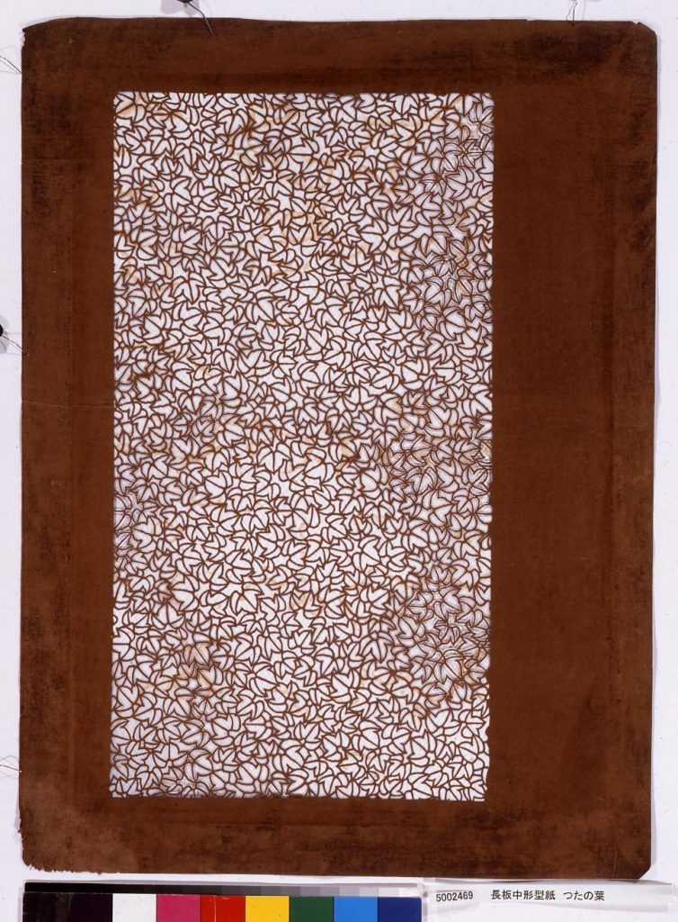 作品画像:長板中形型紙 つたの葉