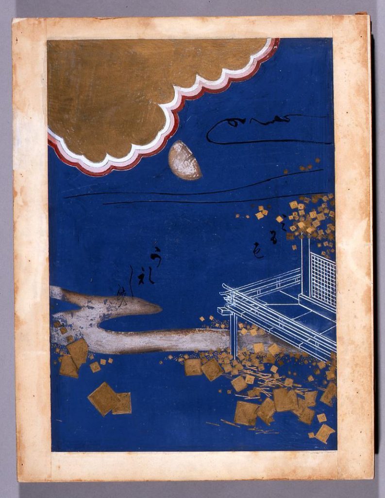 作品画像:油彩原画 『歴朝神徳録』見返し「秋の宮」