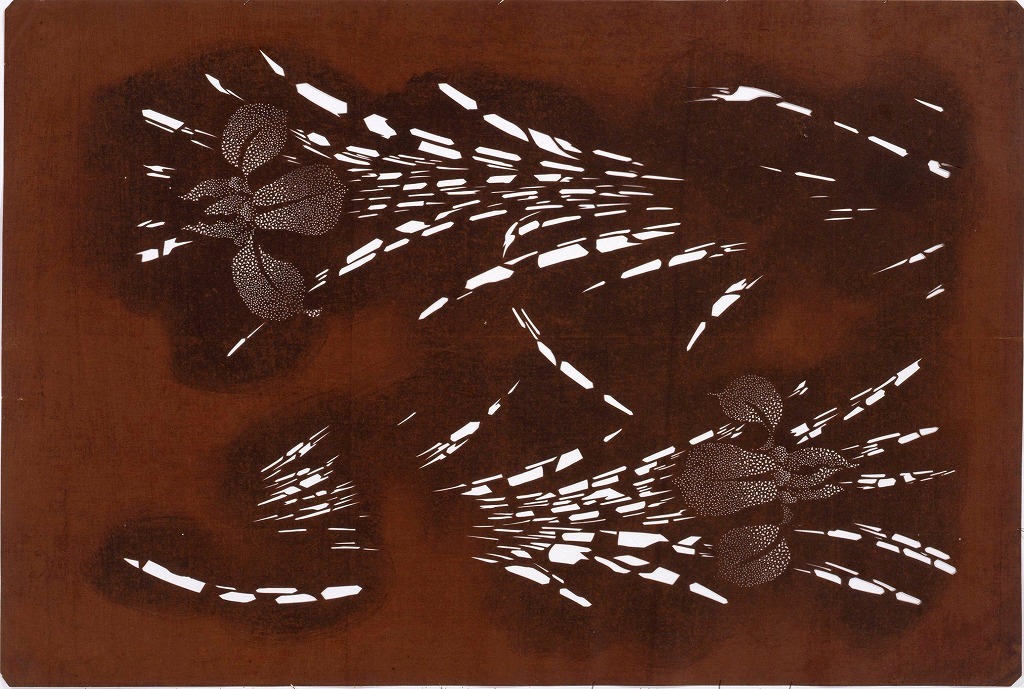 作品画像:長板中形型紙 菖蒲(大判 追掛)