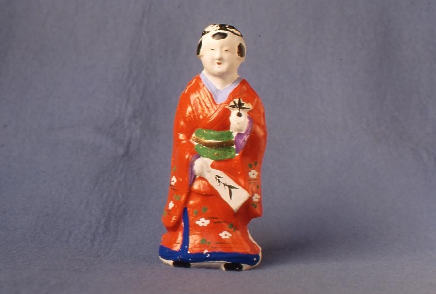 作品画像:今戸人形 羽根つき(大)