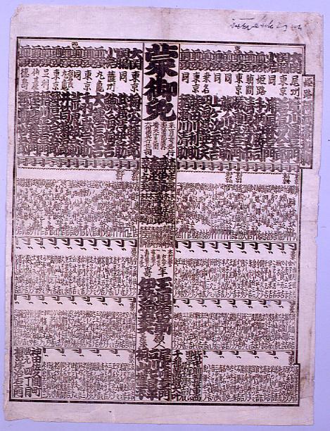 作品画像:回向院大相撲番付 明治十二年一月場所