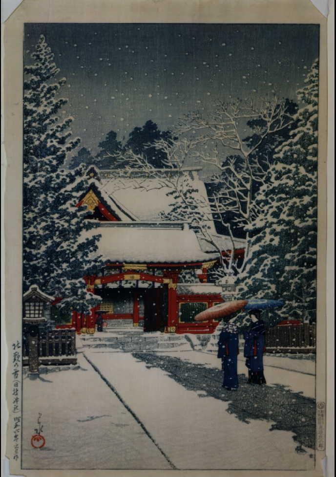 作品画像:社頭の雪(日枝神社)