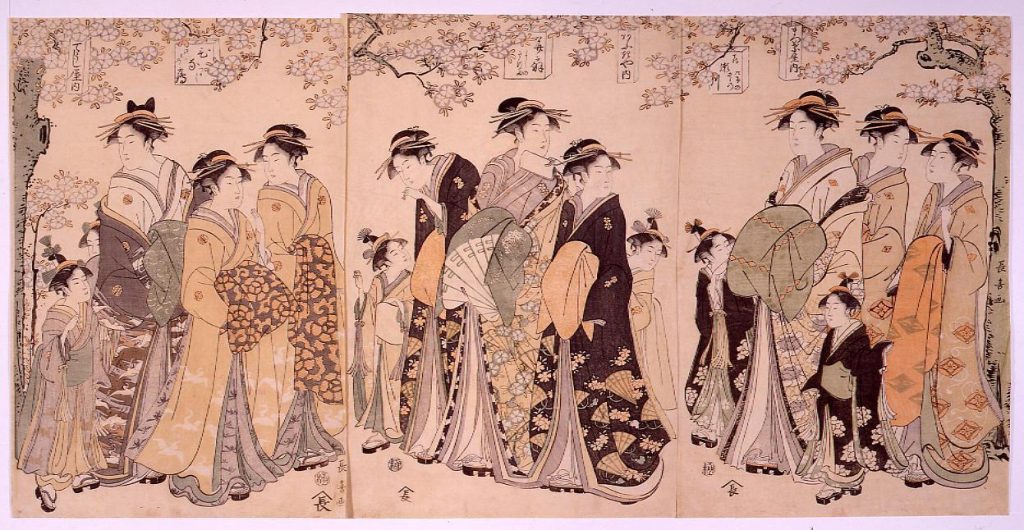 作品画像:遊女花見図