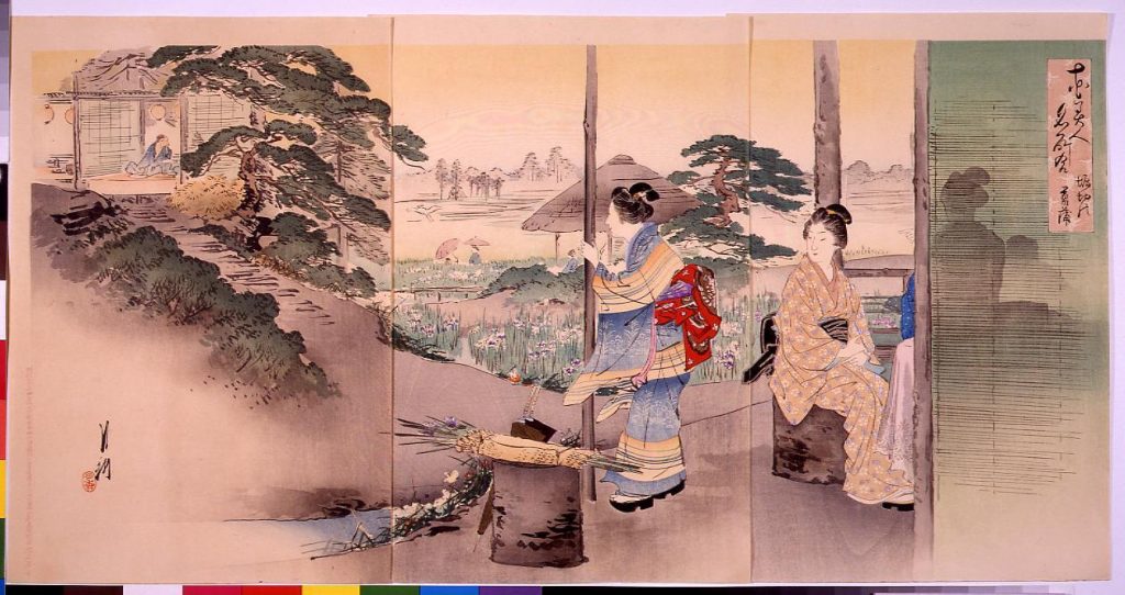 作品画像:花美人名所合 堀切の菖蒲