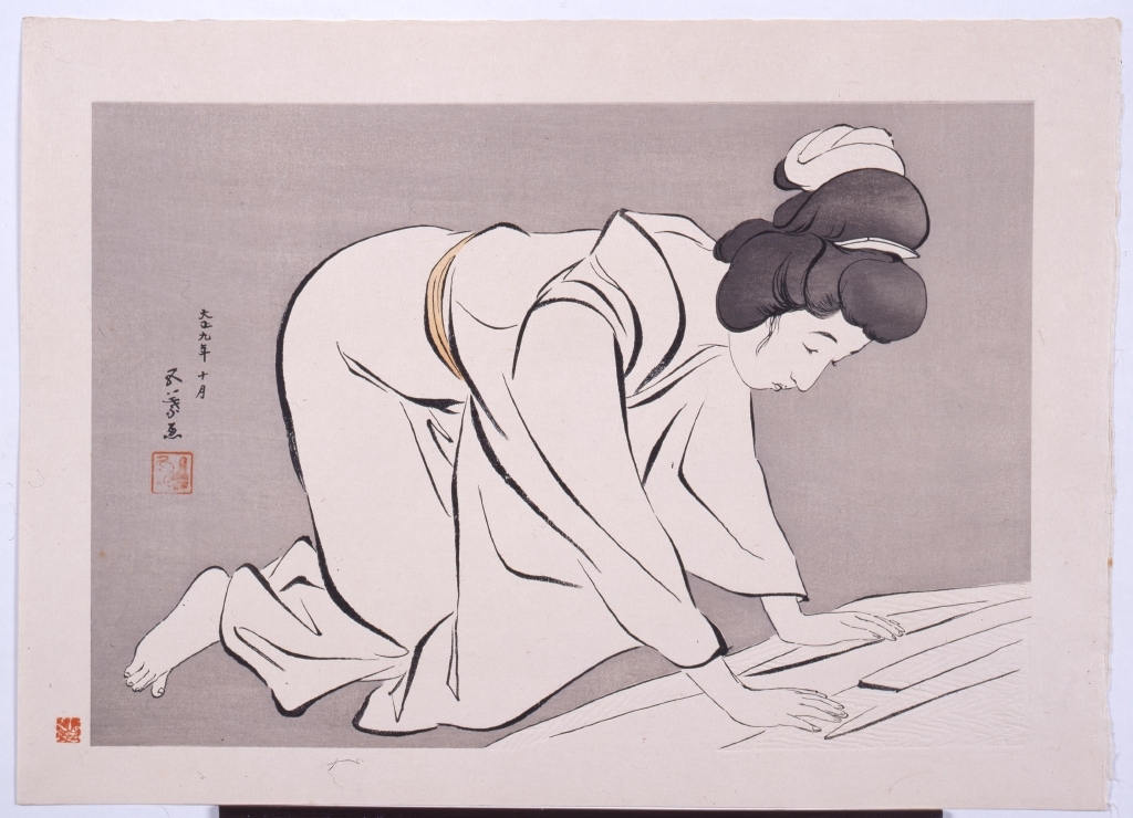作品画像:着物をたたむ女