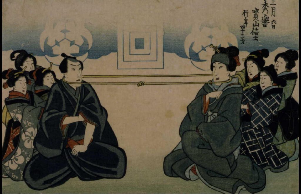 作品画像:初代坂東しうか 死絵 「首引き」