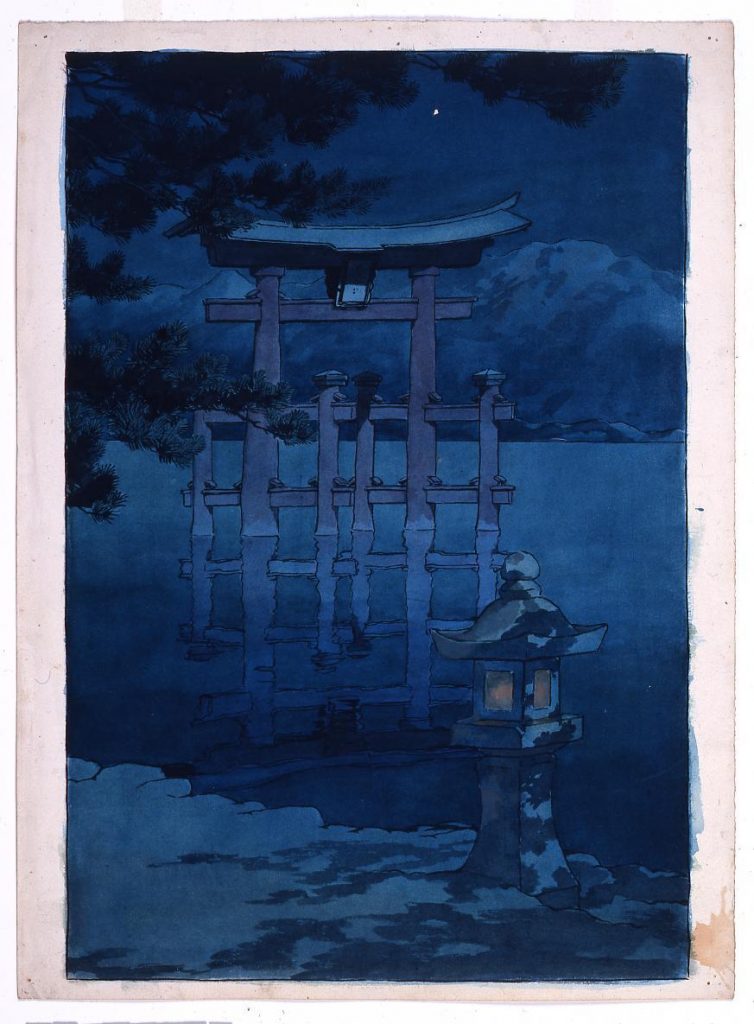 作品画像:旅みやげ第三集 星月夜(宮島)原画