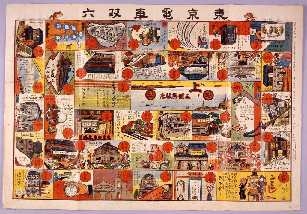 作品画像:東京電車双六(『毎夕新聞』3257号付録)