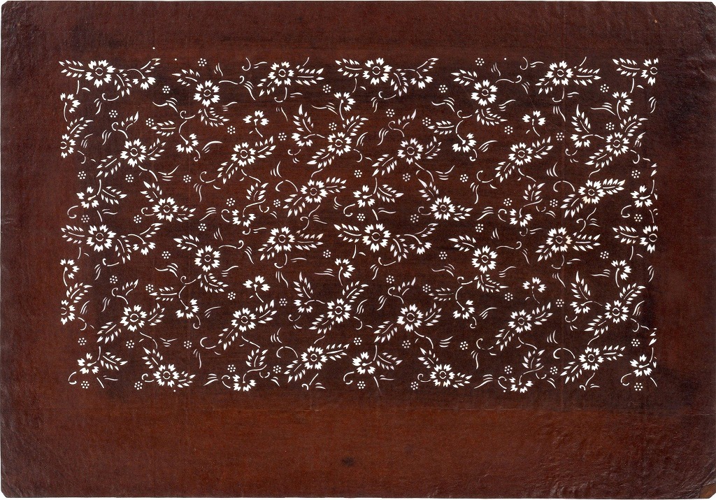 作品画像:長板中形型紙 小菊唐草