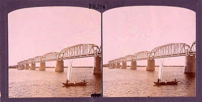 作品画像:ハルピン市街ズンガリー鉄橋(No.284)