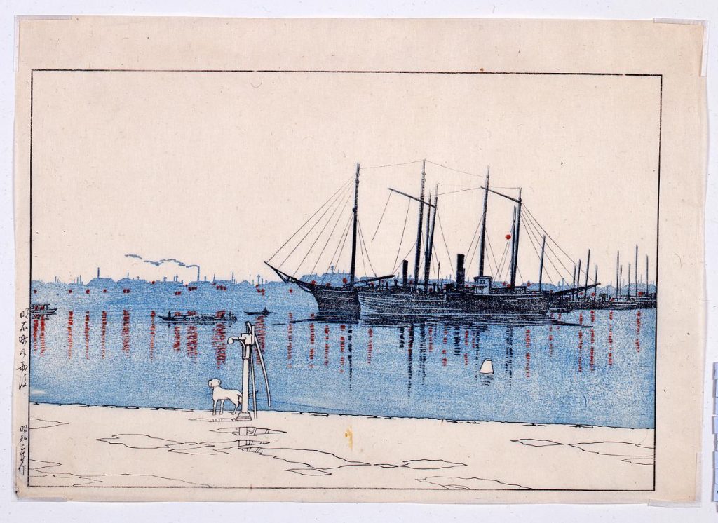作品画像:東京二十景 明石町の雨後 校合摺