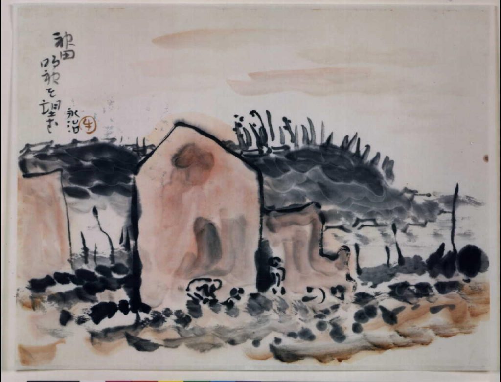 作品画像:関東大地震画:神田明神を望む