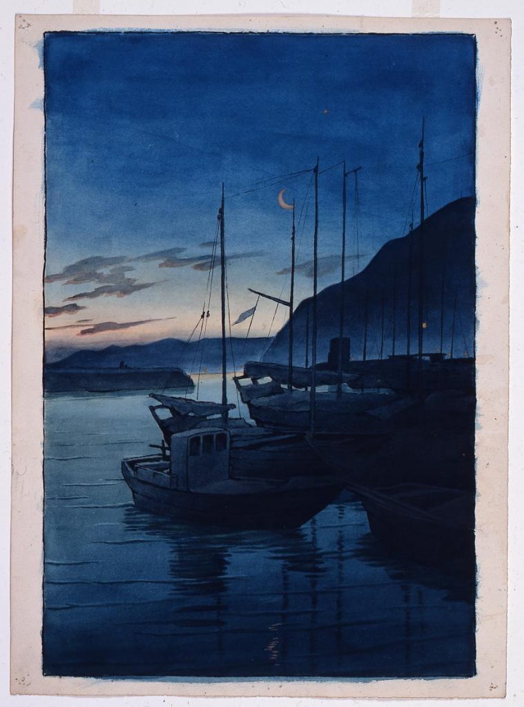 作品画像:旅みやげ第三集 別府の朝 原画