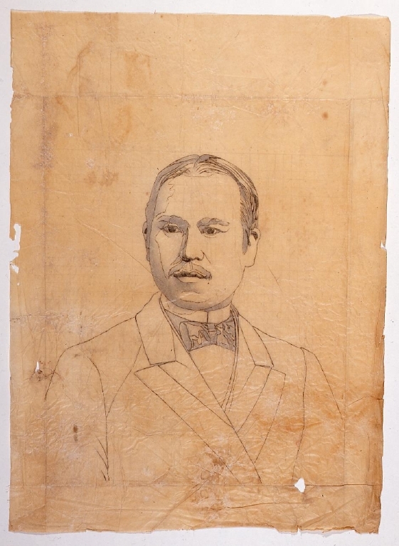 作品画像:下絵 男性肖像