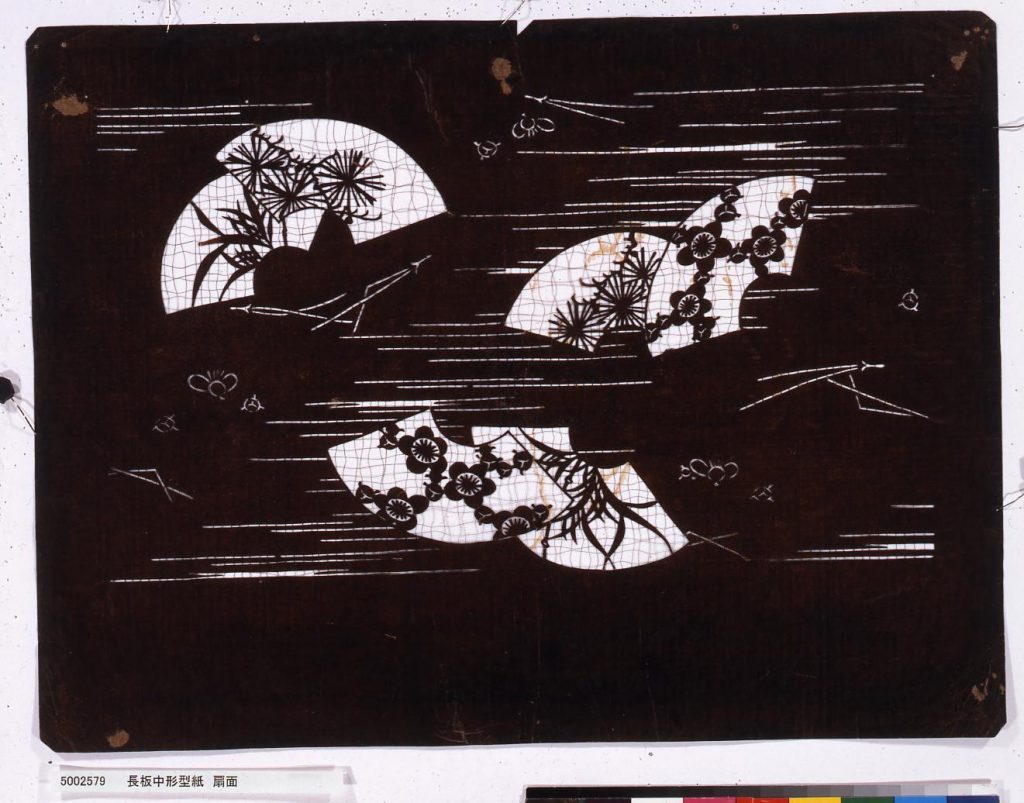 作品画像:長板中形型紙 扇面