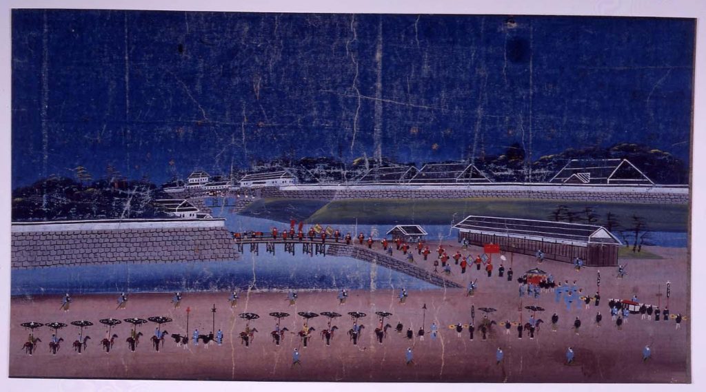 作品画像:泥絵 琉球使節江戸城西の丸登城図