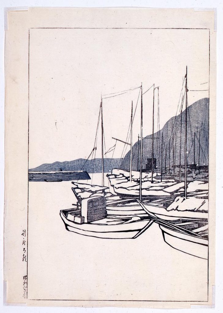 作品画像:旅みやげ第三集 別府の朝 校合摺