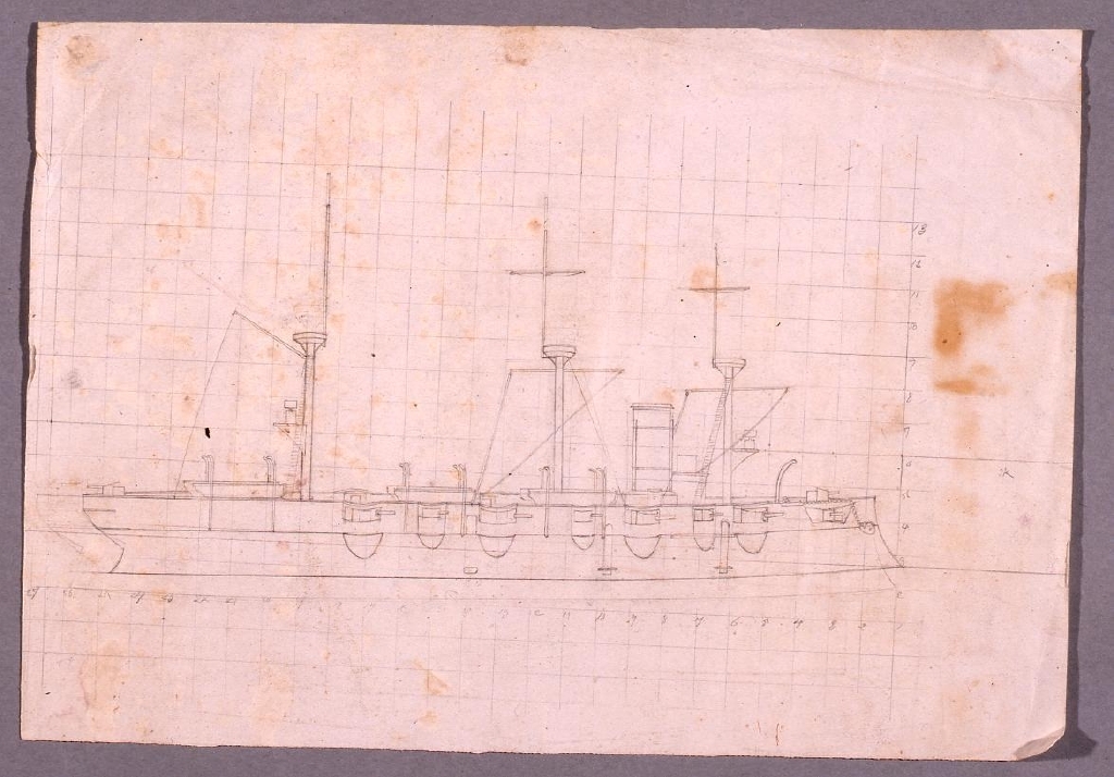 作品画像:下絵 艦船図
