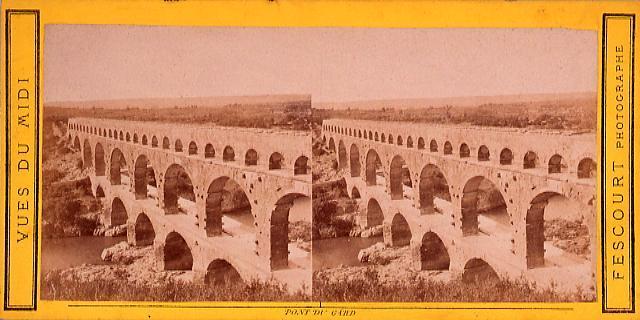 作品画像:外国製ステレオ写真 Vues du Midi(Pont du Gard)南フランス