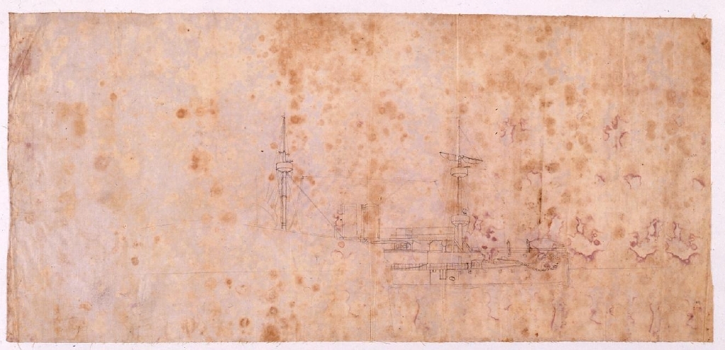 作品画像:下絵 艦船図