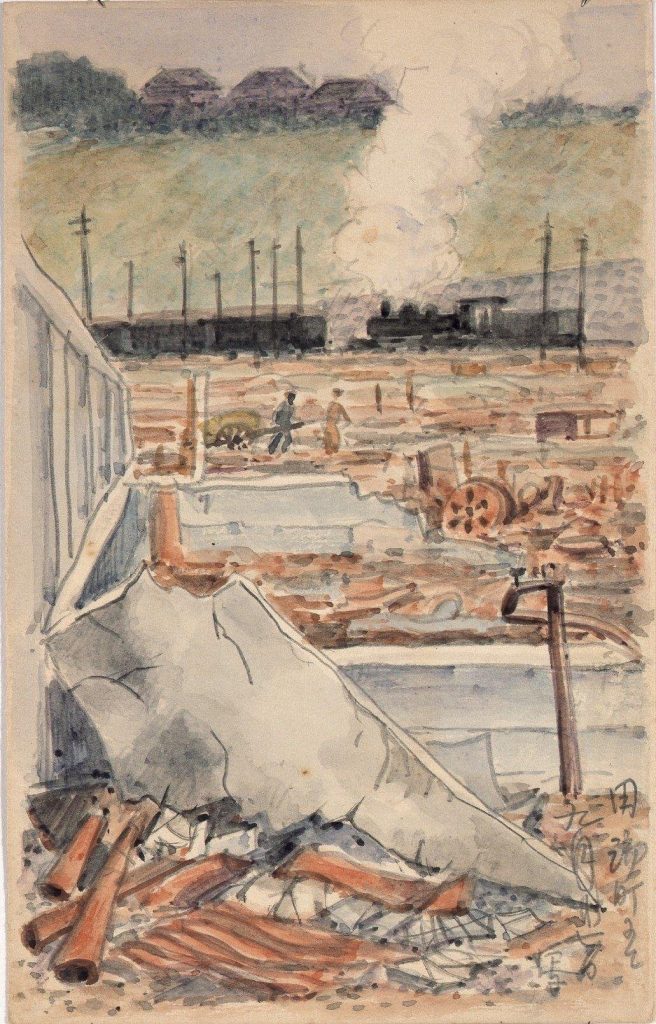 作品画像:東京戦災スケッチ103 田端町にて